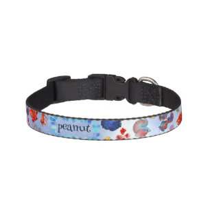 Custom Create your own Blue Sea Fishes Cat Name Pet Collar