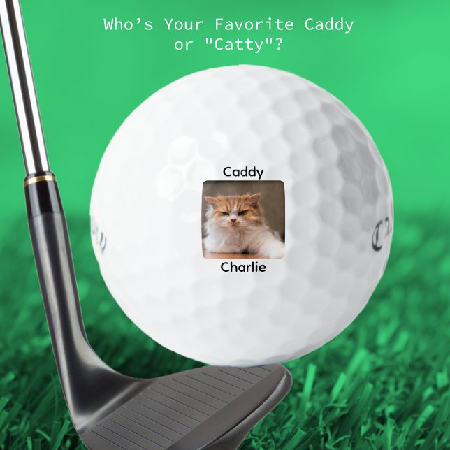 Custom Create Your Own Cat Photo Personalized  Golf Balls (Cat Photo Personalized with name. Funny and cute golfer gift.)