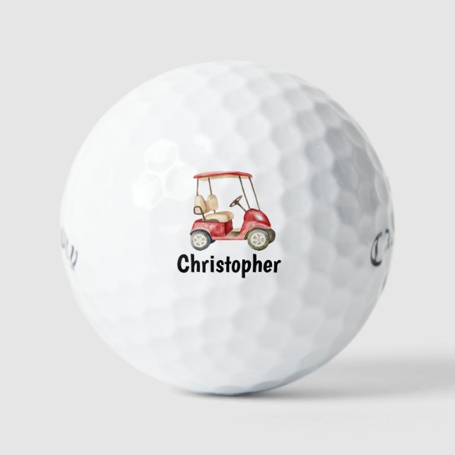 Custom Create Your Own Golf Cart Theme Monogrammed Golf Balls (Front)
