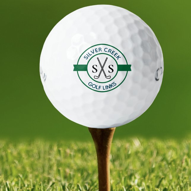 Custom Create Your Own Golf Course Club Golf Balls (Personalized monogram golf balls with logo style design. Perfect for clubs, courses & tournaments.)