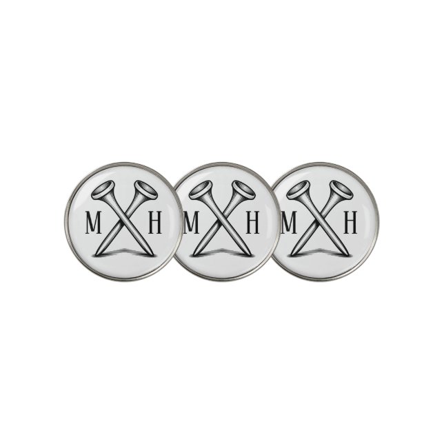 Custom Create Your Own Golf Monogrammed Golf Ball Marker (3 Up)
