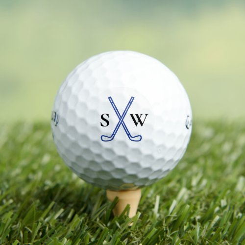 Custom Create Your Own Golf Theme Blue Monogrammed Golf Balls