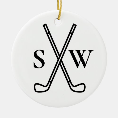 Custom Create Your Own Golf Theme Monogrammed Ceramic Ornament