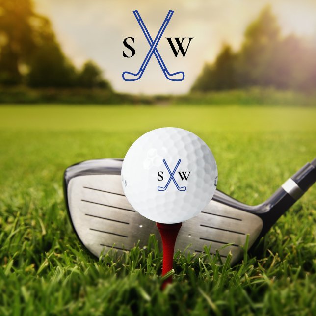 Custom Create Your Own Golf Theme Monogrammed Golf Balls (Golf logo monogrammed with initials.)