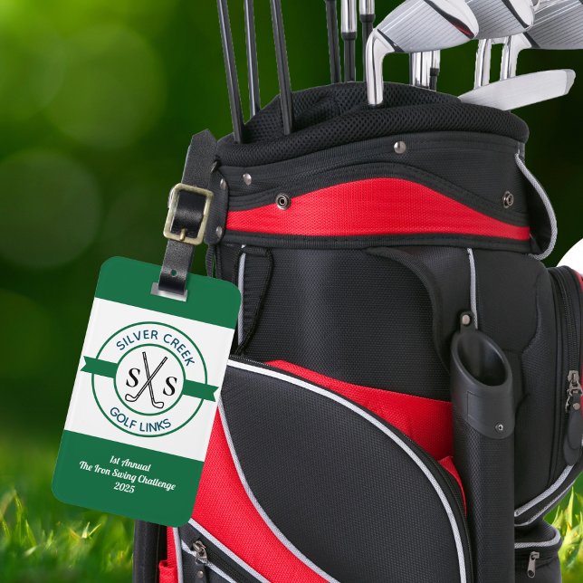 Custom Create Your Own Golf Tournament Luggage Tag (Personalized golf luggage tags for tournaments, clubs & outings. Perfect gifts and event giveaways.)