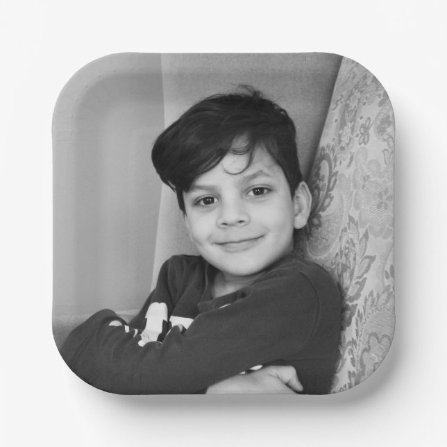 Custom create your own party photo Paper Plate  (Front)