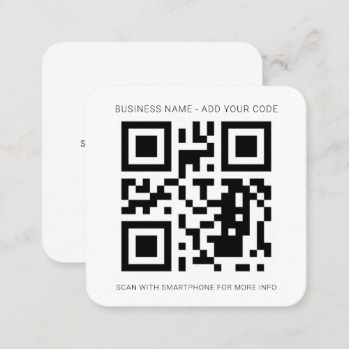 Custom Create Your Own QR Code Minimalist Square Business Card