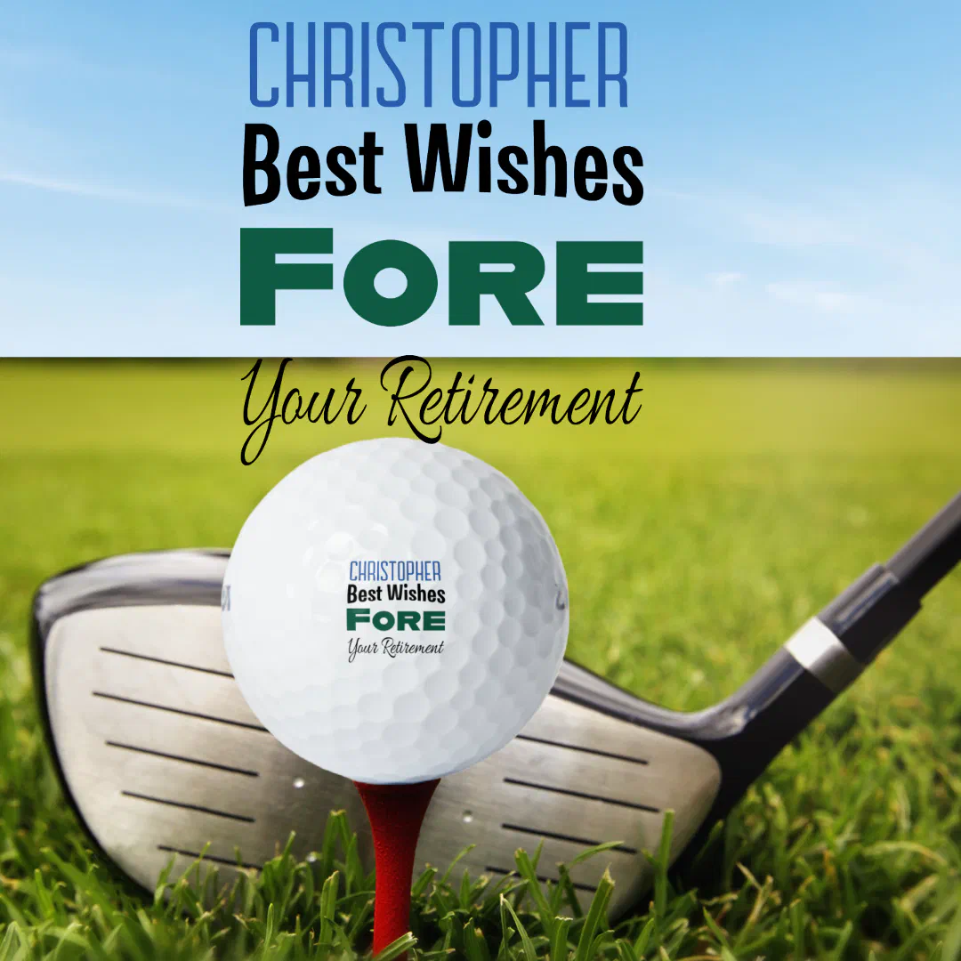 Custom Create Your Own Retirement Golf Balls (Golf Retirement Gift)