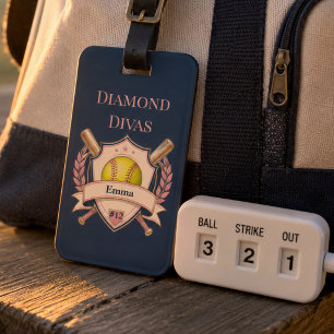 Custom Create Your Own Softball Luggage Tag