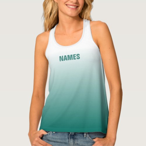 Custom Create Your Own Teal Modern Womens Names Tank Top