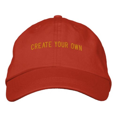 Custom Create Your Own text Tangerine Color Embroidered Baseball Cap