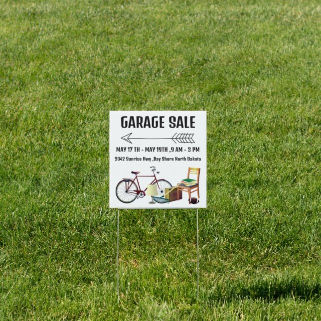 Custom Creative Garage Sale Yard Sign (Insitu)