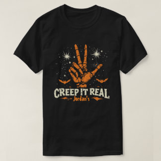  Custom Creep It Real Skeleton Peace Sign T-Shirt