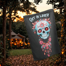 Custom Creepy Funny Pink Halloween Sugar Skull