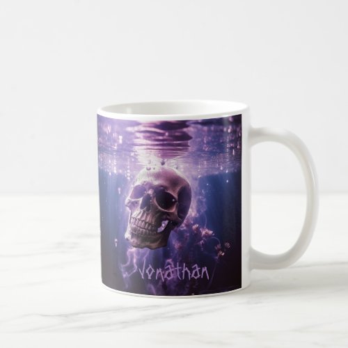 Custom Creepy Skull Horror Purple Halloween Coffee Mug