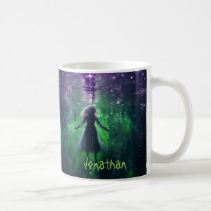 Custom Creepy Witch Horror Purple Green Halloween Coffee Mug
