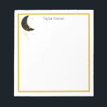 Custom Crescent Moon Floral Notepad<br><div class="desc">This crescent moon floral design notepad is perfect for planning and jotting down important home,  school,  or work tasks. A crescent moon with flowers appears in the upper left corner of the notepad. Customize this notepad with your name,  theme,  or favorite quote!</div>