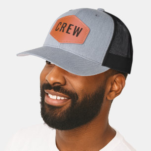 Custom CREW Leather Patch Hat Design