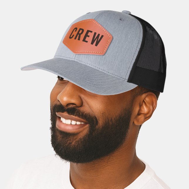 Custom CREW Leather Patch Hat Design (Male)