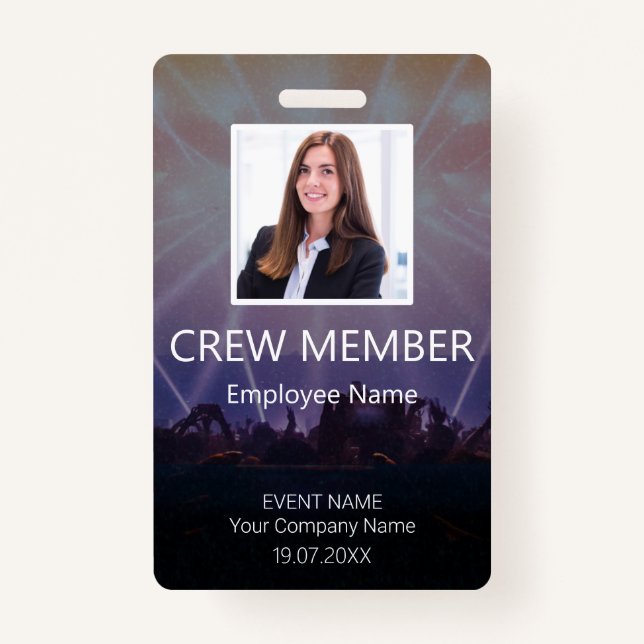 Custom Crew Member Event Badge (Front)