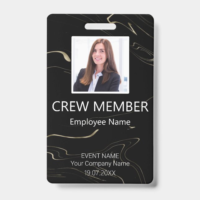 Custom Crew Member Event Marbling Badge (Front)
