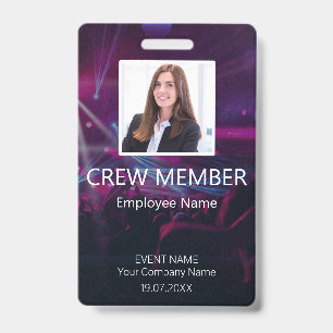 Custom Crew Member Event  Purple Badge