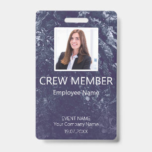 Custom Crew Member QR Code Event Blue Badge