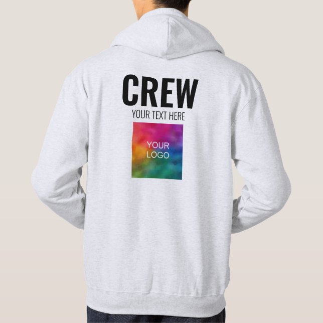 Custom Crew Staff Member Add Logo Text Here Mens Hoodie (Back)