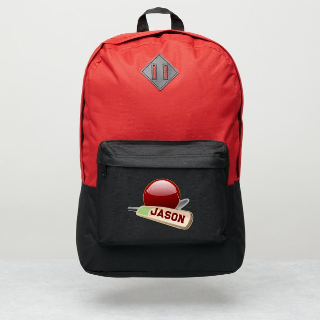 Custom Cricket Ball and Paddle Port Authority® Backpack (Front)
