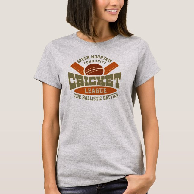 Custom Cricket Club League Sport Name Number T-Shirt (Front)