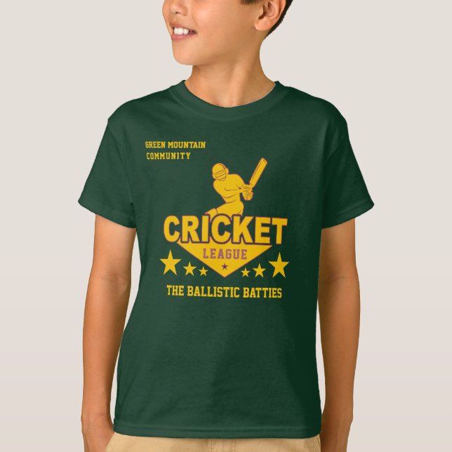 Custom Cricket Club League Sport Name Number T-Shirt (Front)