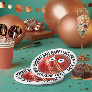 Custom Cricket Theme Party BLUE EYES Happy Face 7" Paper Plates