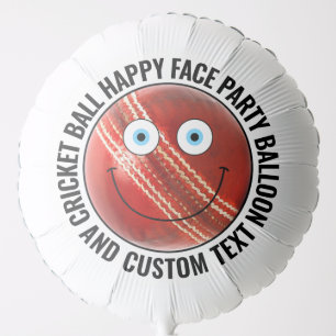 Custom Cricket Theme Party BLUE EYES Happy Face Balloon