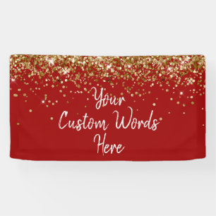 Custom Crimson & Cream Birthday Party Photo Booth Banner