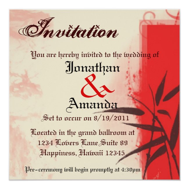 Custom Crimson Vintage Invitation