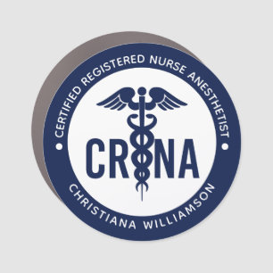 Custom CRNA Certified Registered Nurse Anesthetist Car Magnet