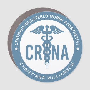 Custom CRNA Certified Registered Nurse Anesthetist Car Magnet