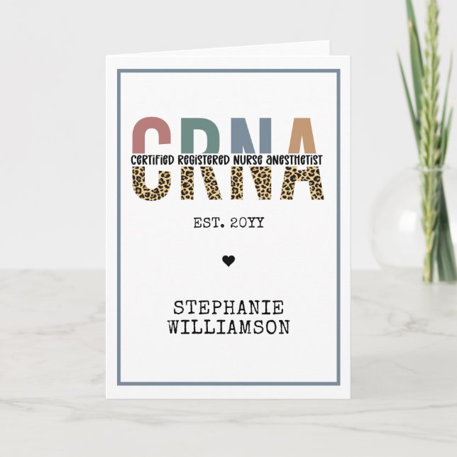 Custom CRNA Certified Registered Nurse Anesthetist Card (Front)