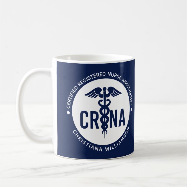 Custom CRNA Certified Registered Nurse Anesthetist Coffee Mug (Left)