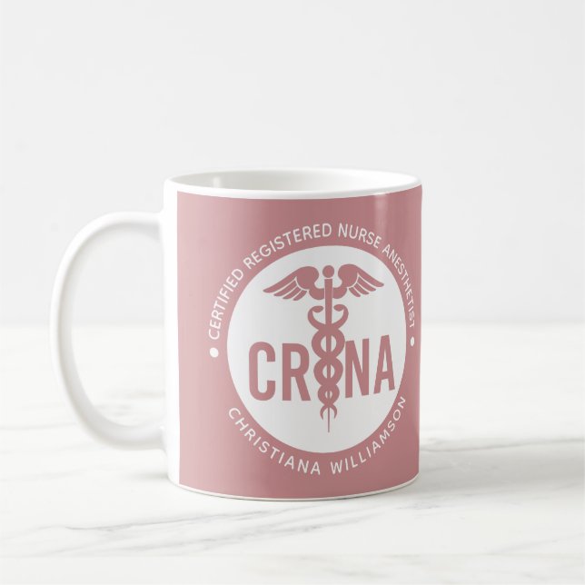 Custom CRNA Certified Registered Nurse Anesthetist Coffee Mug (Left)