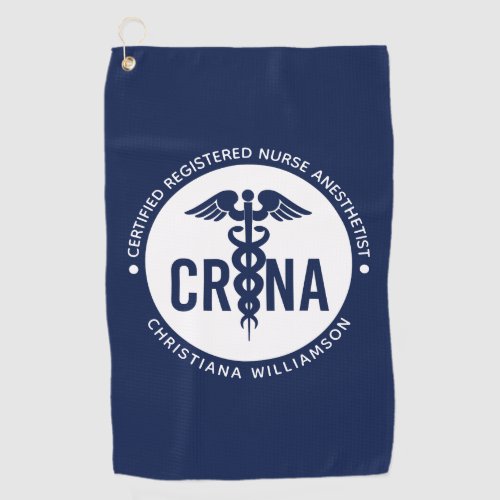 Custom CRNA Certified Registered Nurse Anesthetist Golf Towel