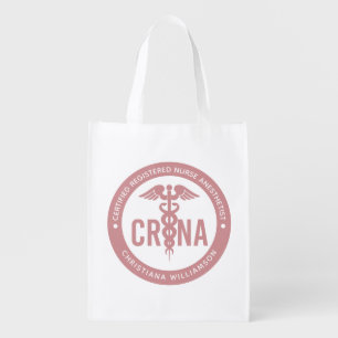 Custom CRNA Certified Registered Nurse Anesthetist Grocery Bag