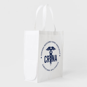 Custom CRNA Certified Registered Nurse Anesthetist Grocery Bag
