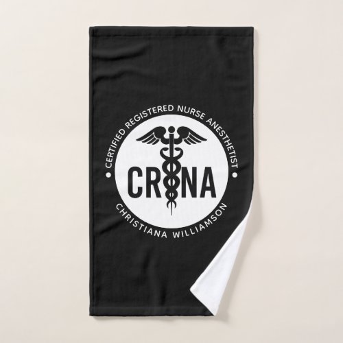 Custom CRNA Certified Registered Nurse Anesthetist Hand Towel