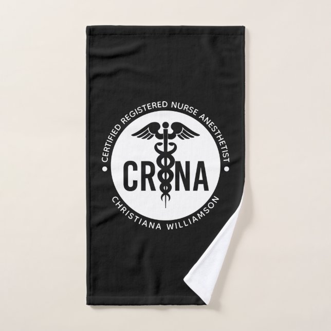 Custom CRNA Certified Registered Nurse Anesthetist Hand Towel (Hand Towel)