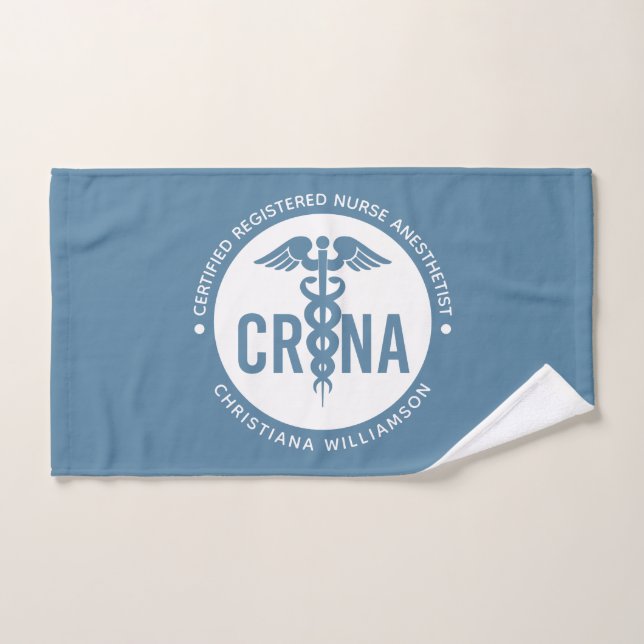 Custom CRNA Certified Registered Nurse Anesthetist Hand Towel (Hand Towel)
