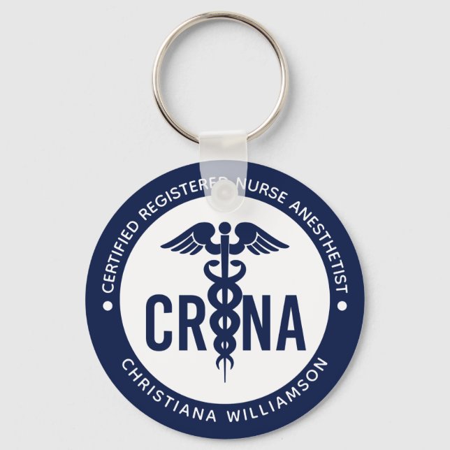 Custom CRNA Certified Registered Nurse Anesthetist Keychain (Front)