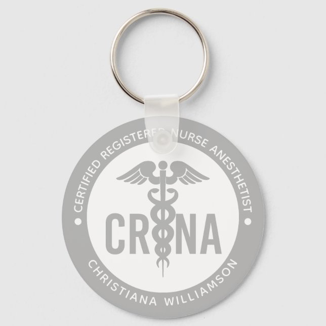 Custom CRNA Certified Registered Nurse Anesthetist Keychain (Front)