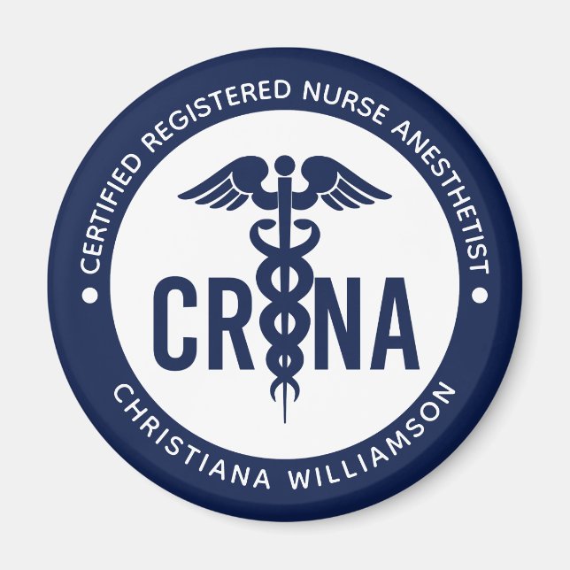 Custom CRNA Certified Registered Nurse Anesthetist Magnet (Front)