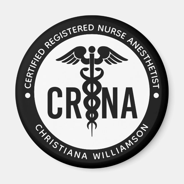 Custom CRNA Certified Registered Nurse Anesthetist Magnet (Front)